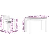  Vrtni set za objed 3 pcs Smeđa Čvrsto drvo akacije | shoptok.hr