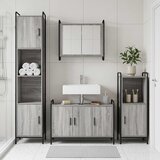  Set ormarića za kupaonicu 4 kom. Siva Sonoma 40 x 36 x 181 cm | shoptok.hr