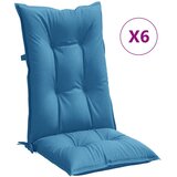  Jastuci za stolice 6 kom prošarano plavi 120x50x7 cm od tkanine | shoptok.hr