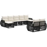 vidaXL Vrtna sedežna garnitura 9 pcs Črna in krem bela poli ratan, (5000270746) | Shoptok.si