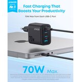 Anker Zolo 70W 4-porta(3x USB-C i 1x USB-A) zidni punjač crni Cene