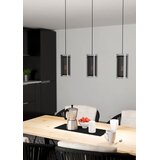 Eglo visilica Pinto Textil 1 900342, 3x E27, 82 cm, crna/prozirno staklo/crni tekstil | shoptok.hr