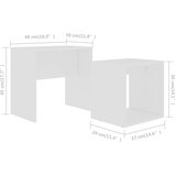 Set stolića za kavu bijeli 48 x 30 x 45 cm konstruirano drvo | shoptok.hr