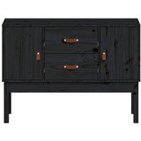  Komoda crna 110 x 40 x 78 cm od masivne borovine | shoptok.hr