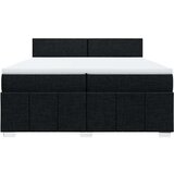 vidaXL Box spring postelja z vzmetnico črn 200x200 cm blago | Shoptok.si