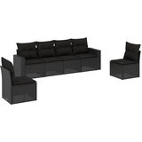  6-dijelni set vrtnih sofa s jastucima crni od poliratana | shoptok.hr