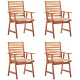 Maison Chic Zunanji Jedilni stoli - Vzorci stoli 4 kosi z blazinami trden akacijev les A2110, (22030827) | Shoptok.si