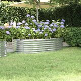 vidaXL Vrtna sadilica od čelika obloženog prahom 152x80x36 cm srebrna | shoptok.hr