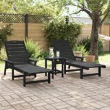 vidaXL set vrtnih ležaljki - Crna HDPE | shoptok.hr