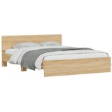  Okvir za krevet s uzglavljem i LED boja hrasta sonome 150x200cm | shoptok.hr