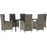  7-dijelni vrtni blagovaonski set crno-sivi od poliratana | Eponuda.com
