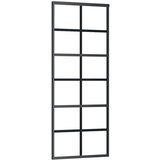  Klizna vrata s priborom crna 76 x 205 cm od ESG stakla | shoptok.hr