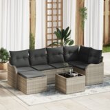  7-dijelni vrtni kauč set s jastučićima sivi poli ratan | shoptok.hr