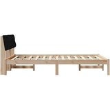  Kovinska posteljna konstrukcija Rjava in črna 150 x 200 cm, (5000084305) | Shoptok.si