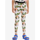 Desigual White Girly Patterned Leggings Garden - Girls Cene