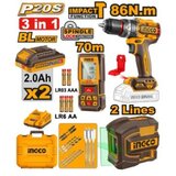 Ingco cosli251001e aku set (aku buŠ+laser+daljinomer) super ( COSLI251001E ) Cene