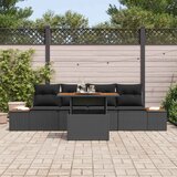  Sjedeća garnitura za vrt 5 kom. Crna Poli ratan | shoptok.hr