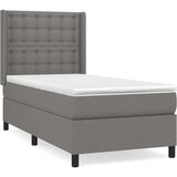  Box spring postelja z vzmetnico temno siva 80x200 cm blago, (20902293) | Shoptok.si