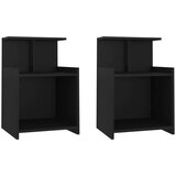  Nočna omarica 2 kosa črna 40x35x60 cm iverna plošča, (20732578) | Shoptok.si