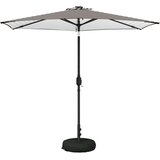 vidaXL Suncobran za vrt s LED svjetlima i postoljem 270 x 270 cm - Crno i bijelo 2 7 x 2 7 m | shoptok.hr