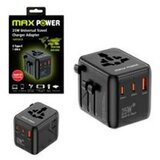 Max Power ADAPTER PUTNI 1005DCR Gan 2XPD Type C+1X USB A,25W,CRNI Cijene