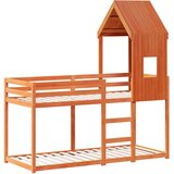 Krevet na kat s krovom voštano smeđi 90x200 cm masivna borovina | shoptok.hr