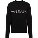 Armani Exchange Sweater majica crna / bijela