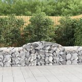 vidaXL obokana gabionska košara 9 kosa 300x50x60/80cm pocinkano železo | Shoptok.si