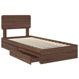  Postelja s shranjevanjem Rjav hrast 75 x 190 cm Konstruiran les, (5000106870) | Shoptok.si