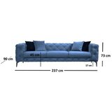 Atelier Del Sofa sofa trosed como 3 seater blue | ePonuda.com