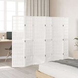vidaXL Paravan 6-delni bel trden les pavlovnije | Shoptok.si