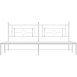  Kovinski posteljni okvir z vzglavjem bel 193x203 cm | Shoptok.si