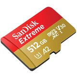 San Disk Extreme microSDXC 512GB + SD Adapter 190MB/s & 130MB/s A2 C10 V30 UHS-I U3 | Shoptok.si