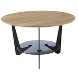 Konferencijski stočić MARMO prečnika 70 cm, hrast/crna | Eponuda.com