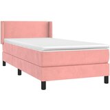 Box spring krevet s madracem ružičasti 90x200 cm baršunasti | shoptok.hr
