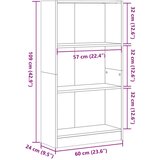 vidaXL Regal za knjige boja betona 60x24x109 cm konstruirano drvo | shoptok.hr