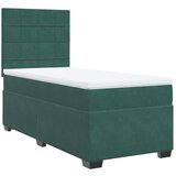 vidaXL Box spring postelja z vzmetnico temno zelena 100x200 cm žamet, (21306191) Cene