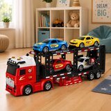  Lora Transporter Tow Truck with 4 Cars Lights Sounds | Shoptok.si