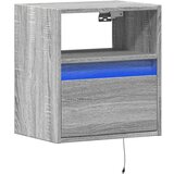  Zidni TV ormarić s LED svjetlima siva boja hrasta 41x31x45 cm | shoptok.hr