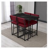 Hanah home Set Barski sto i 4 stolice Retro Burgundy Black | Eponuda.com