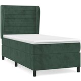 Box spring krevet s madracem tamnozeleni 90x190 cm baršunasti | shoptok.hr