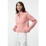 Trendyol Salmon Soft Textured Glittery Knitted Sweater | shoptok.hr
