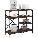 vidaXL Pekarski stalak smeđe boje hrasta 90x40x84 cm od drva i metala | shoptok.hr