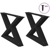 Noge za klub stolić 2 kom Crne 50 x (30-31,3) cm Čelične | shoptok.hr