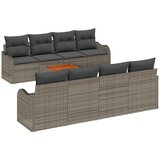 vidaXL 9-dijelni set vrtne sofe s jastučićima sivo-poliratan akacija, 2-sjedalna vrtna sofa s jastučićima sivo-poliratan Cijene