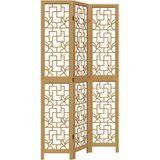  The Living Store Paravan 3-delni rjav trden les pavlovnije - Pregrada Za Prostor, (21494114) | Shoptok.si
