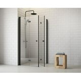BAUHAUS Kotni tuš Light Bifold (80 x 80 x 190 cm, Prevlečena, Debelina: 5 mm, Črne barve) productname.garantie.plussign garancija 2 leti | Shoptok.si