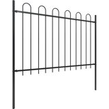  Vrtna ograda s obručem na vrhu Čelik 537 x 120 cm Crna | shoptok.hr