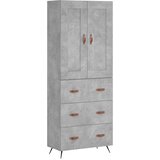  Visoka komoda siva betona 69,5x34x180 cm od konstruiranog drva Slike