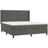  box spring s madracem LED tamnosivi 160x200 cm baršun | shoptok.hr